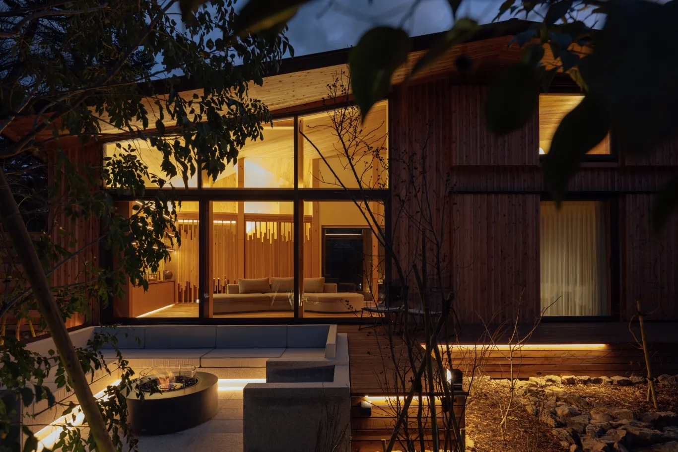 View of the living room from the terrace